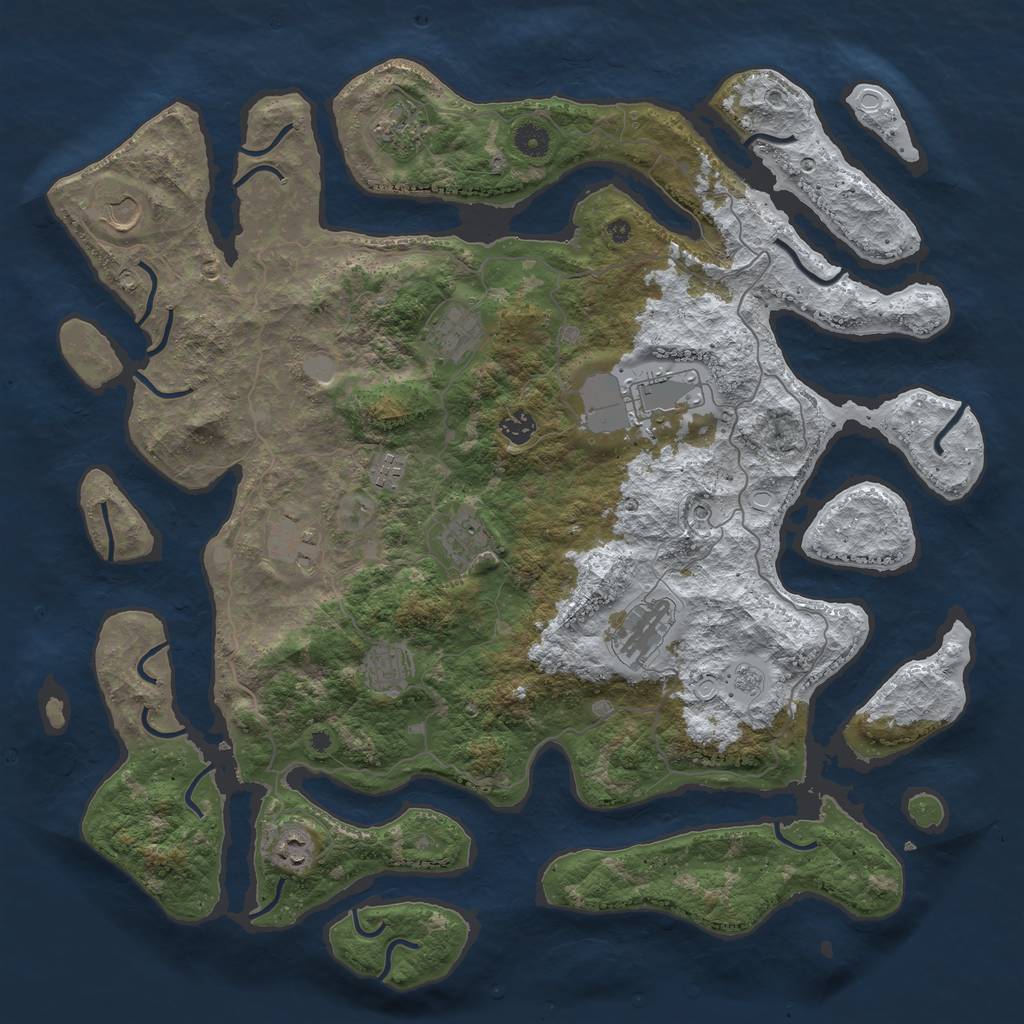 Rust Map: Procedural Map, Size: 4500, Seed: 5941562, 18 Monuments
