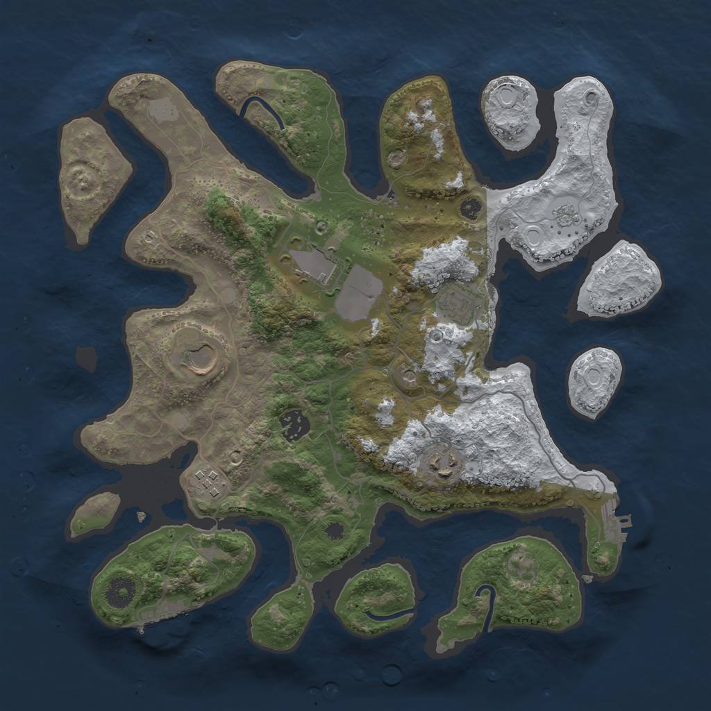 Rust Map: Procedural Map, Size: 3500, Seed: 2011595, 15 Monuments