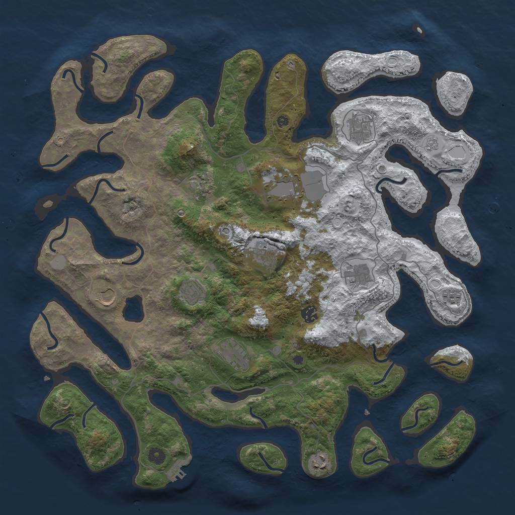 Rust Map: Procedural Map, Size: 4500, Seed: 6131517, 19 Monuments