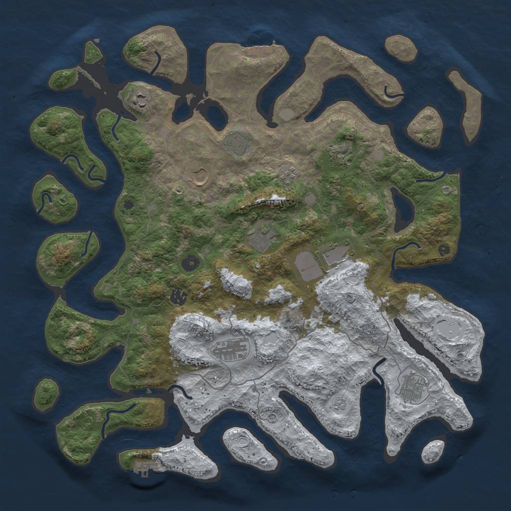 Rust Map: Procedural Map, Size: 4500, Seed: 1638326, 19 Monuments
