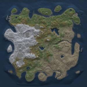 Thumbnail Rust Map: Procedural Map, Size: 4000, Seed: 91, 14 Monuments