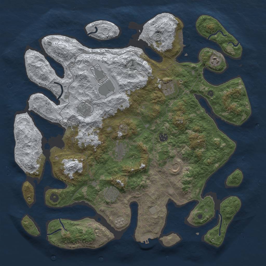 Rust Map: Procedural Map, Size: 4500, Seed: 590625, 18 Monuments