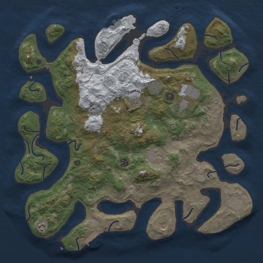 Rust Map: Procedural Map, Size: 4500, Seed: 5617377, 19 Monuments