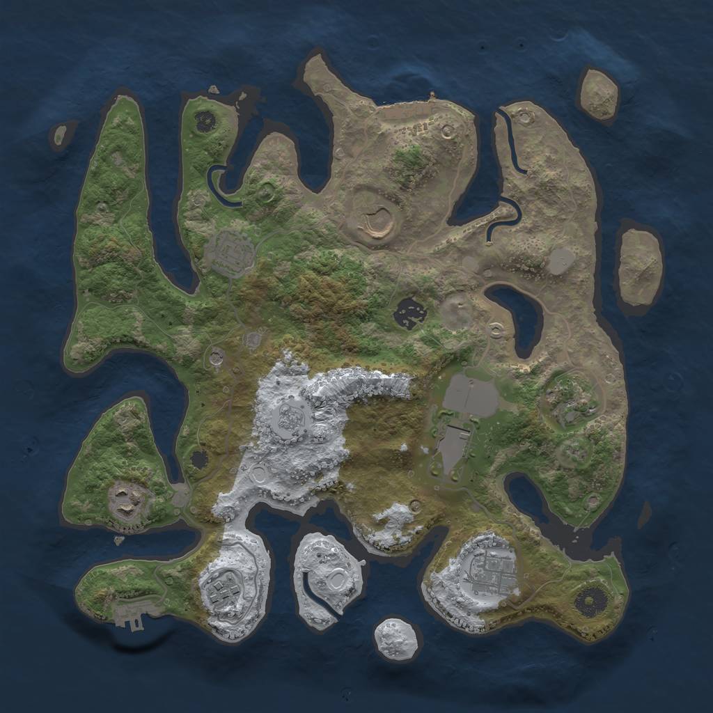 Rust Map: Procedural Map, Size: 3500, Seed: 6089581, 17 Monuments