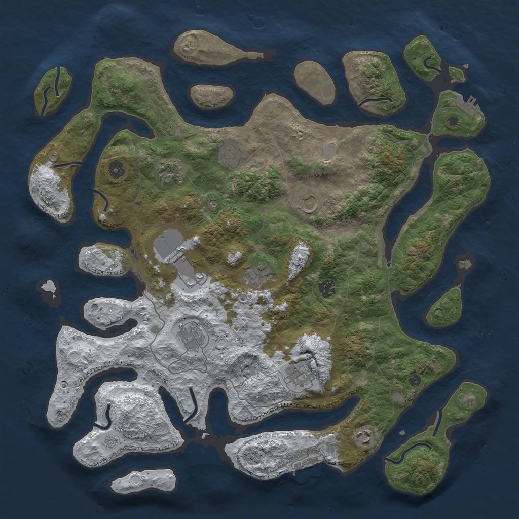 Rust Map: Procedural Map, Size: 4500, Seed: 1884707, 19 Monuments