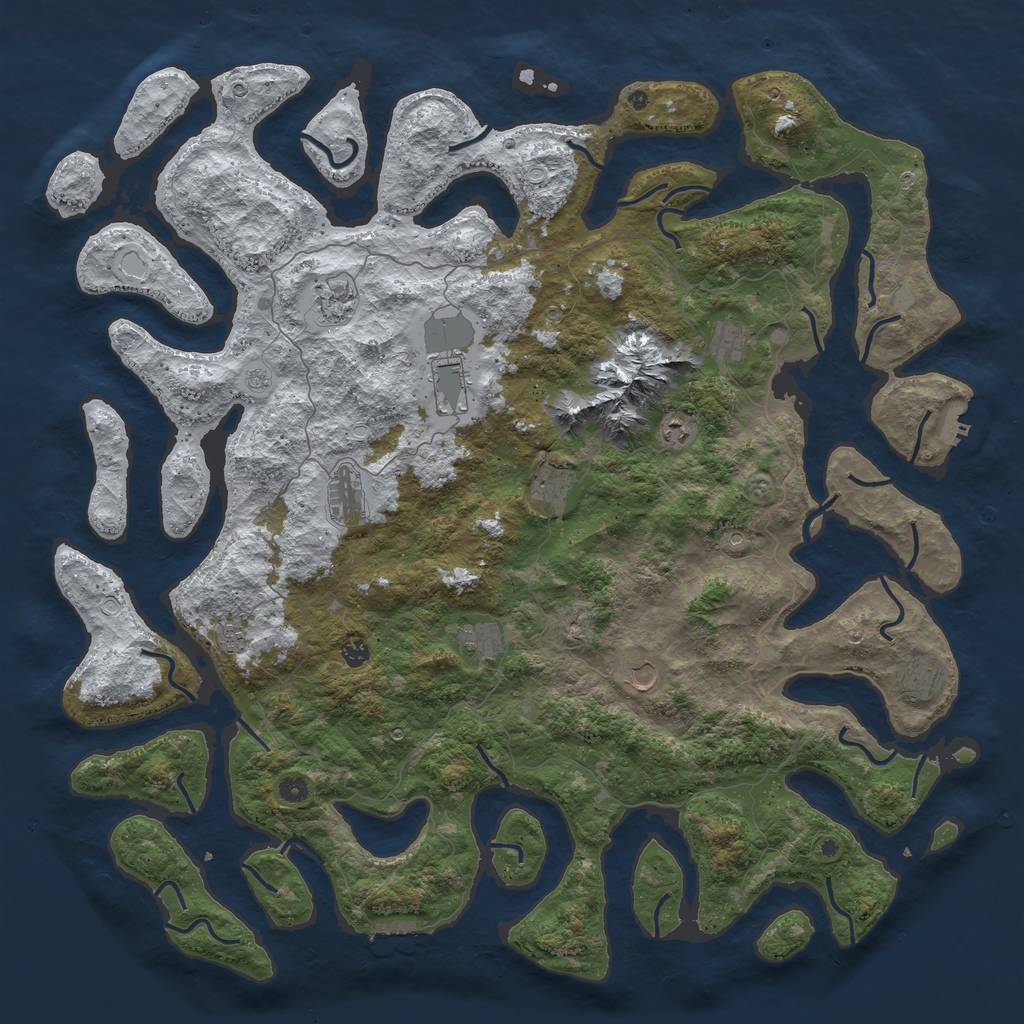 Rust Map: Procedural Map, Size: 5500, Seed: 984919554, 20 Monuments
