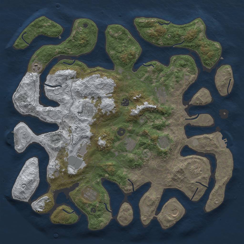 Rust Map: Procedural Map, Size: 4500, Seed: 3394187, 20 Monuments