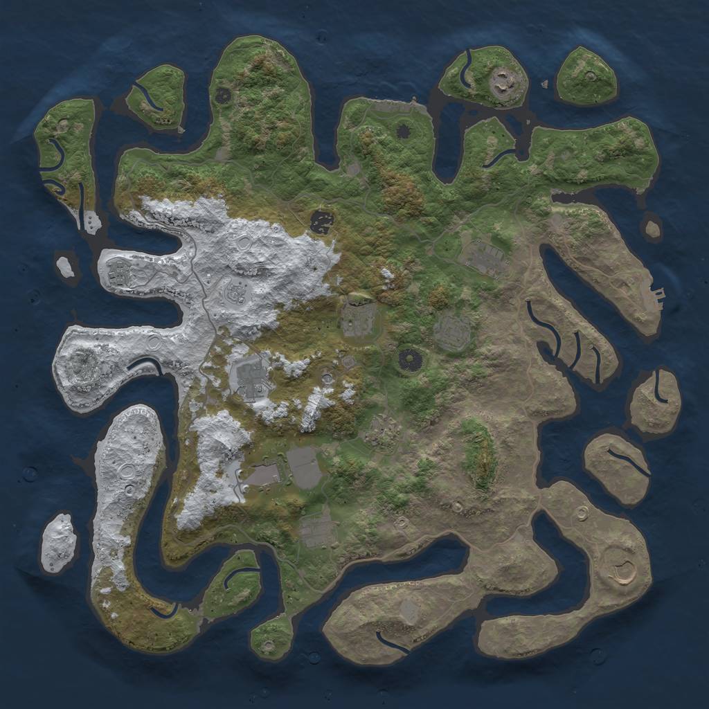 Rust Map: Procedural Map, Size: 4500, Seed: 2099974, 20 Monuments