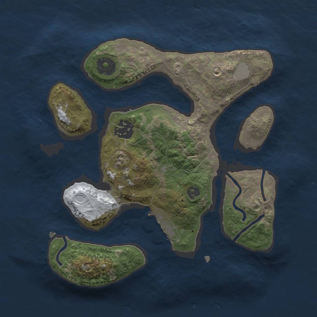 Rust Map: Procedural Map, Size: 2500, Seed: 2282652, 7 Monuments