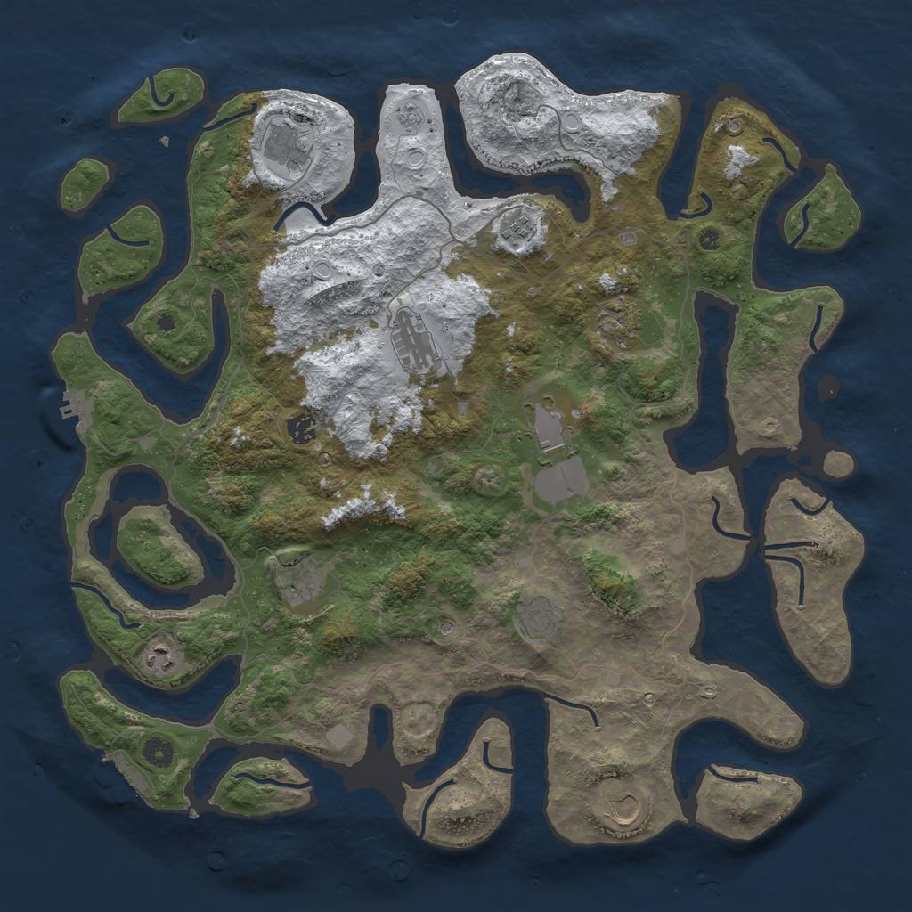 Rust Map: Procedural Map, Size: 4500, Seed: 3543059, 19 Monuments