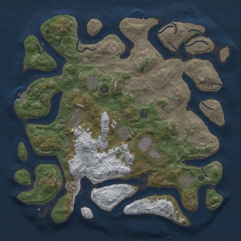 Rust Map: Procedural Map, Size: 4500, Seed: 5320005, 19 Monuments