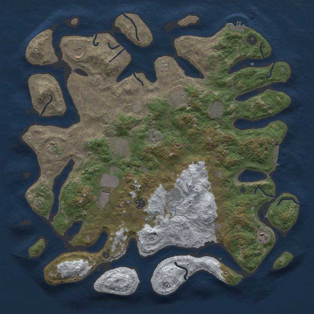 Rust Map: Procedural Map, Size: 4500, Seed: 1896781, 19 Monuments