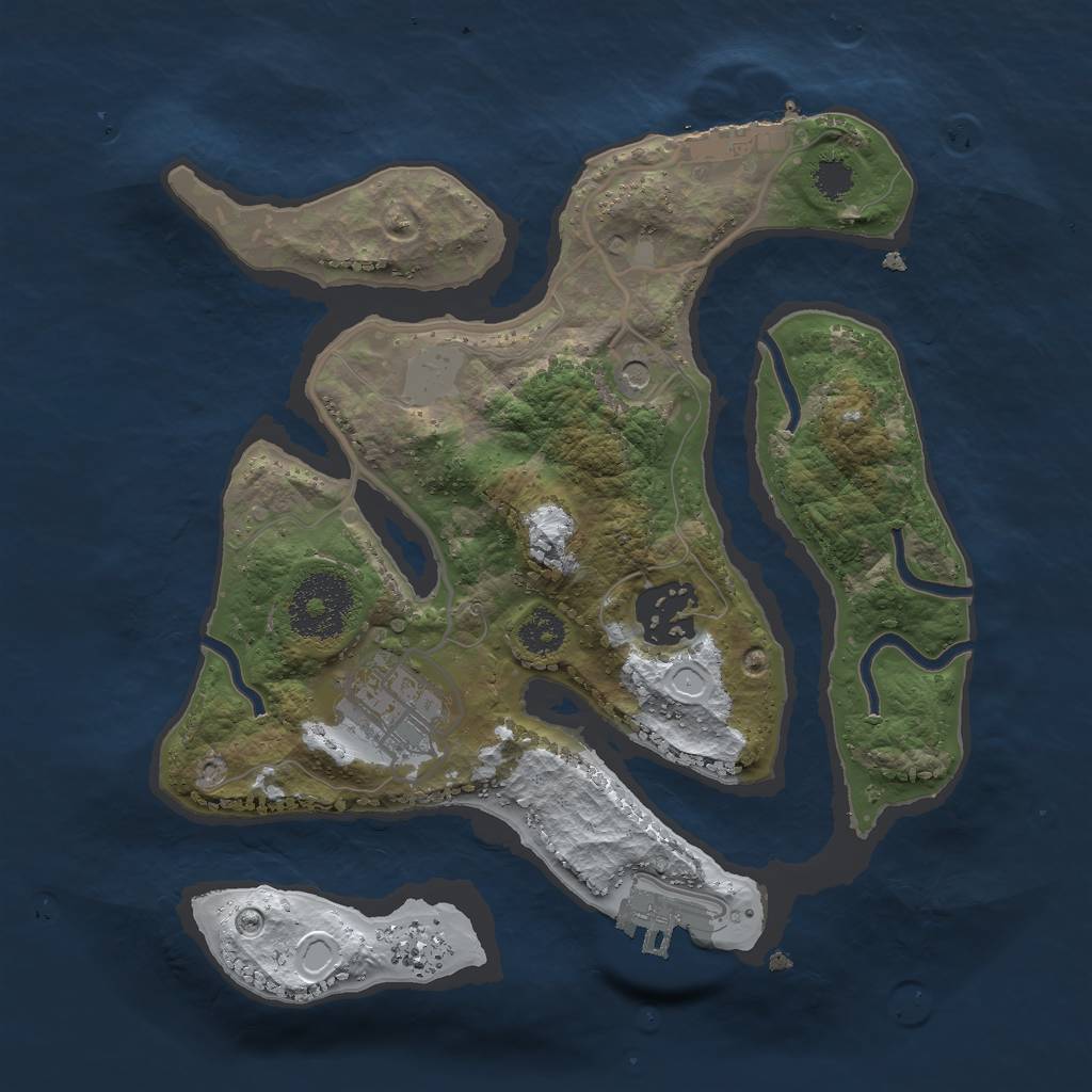 Rust Map: Procedural Map, Size: 2500, Seed: 5289938, 10 Monuments