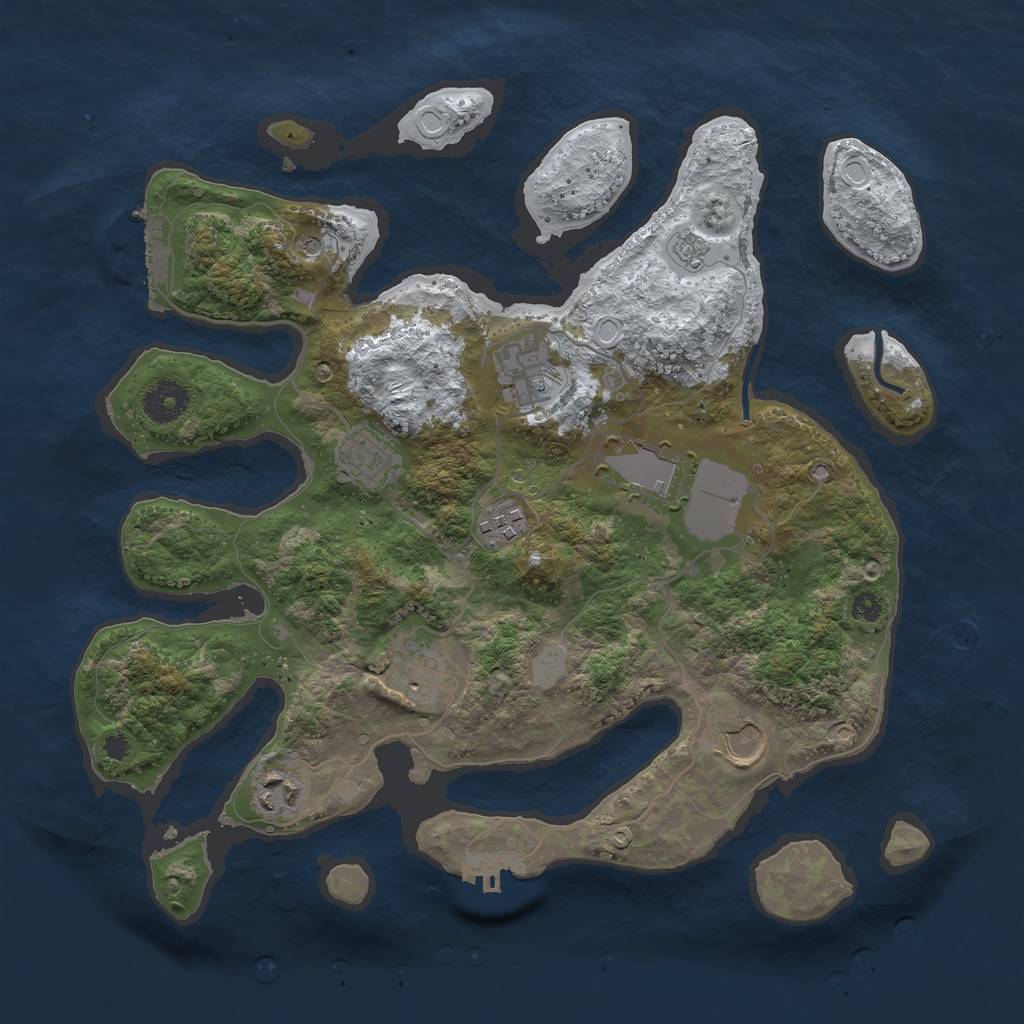 Rust Map: Procedural Map, Size: 3500, Seed: 4340582, 16 Monuments