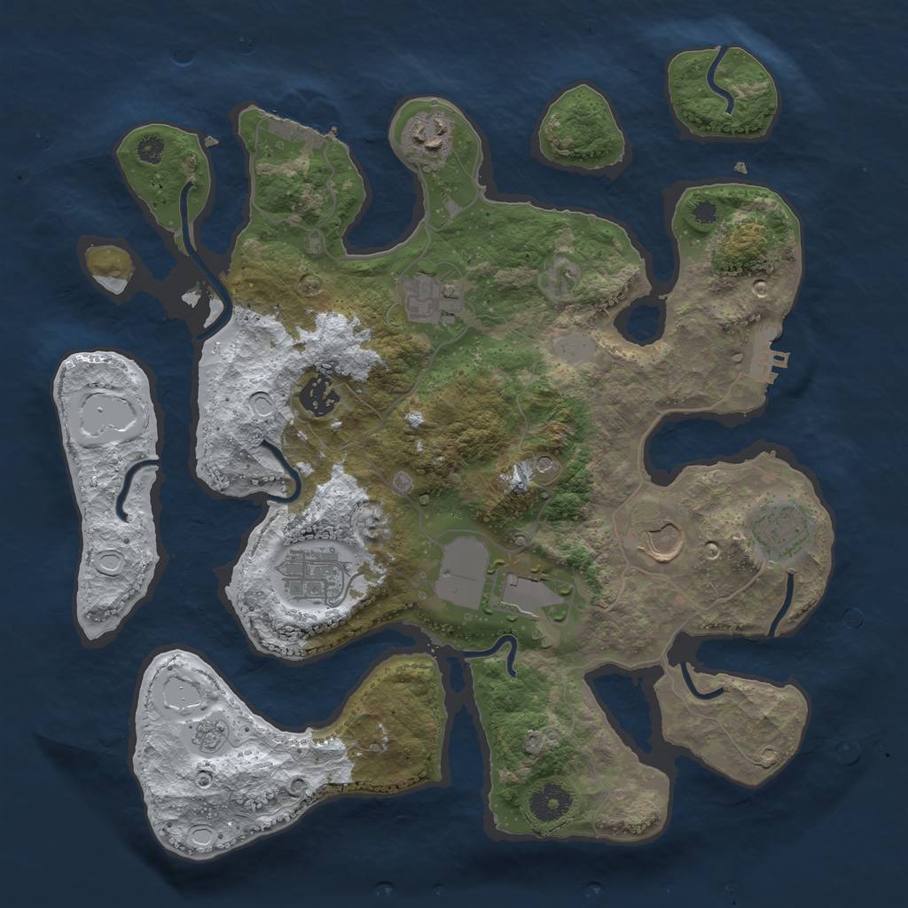 Rust Map: Procedural Map, Size: 3500, Seed: 5255588, 16 Monuments