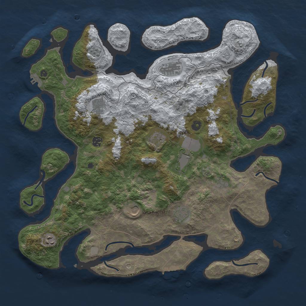 Rust Map: Procedural Map, Size: 4500, Seed: 3454113, 19 Monuments