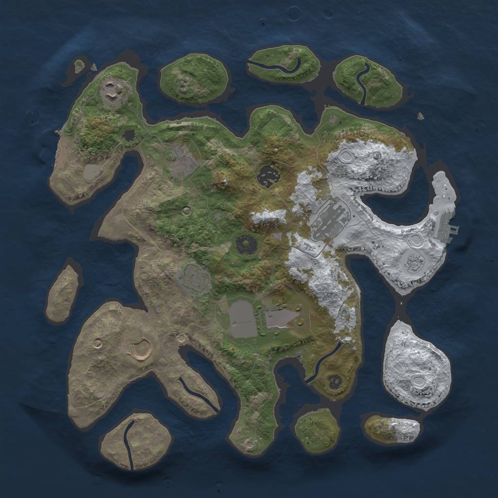 Rust Map: Procedural Map, Size: 3500, Seed: 2437367, 15 Monuments