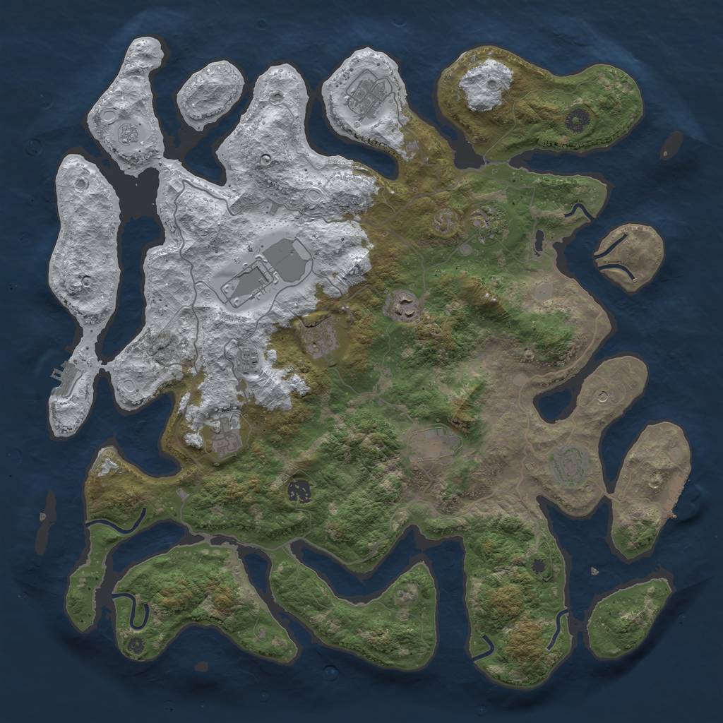 Rust Map: Procedural Map, Size: 4500, Seed: 1089216, 19 Monuments