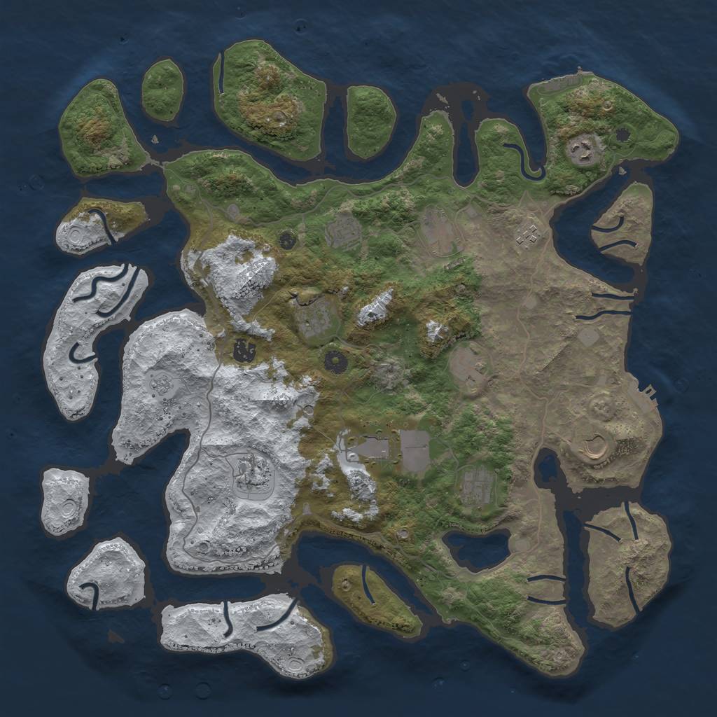 Rust Map: Procedural Map, Size: 4500, Seed: 5615274, 20 Monuments