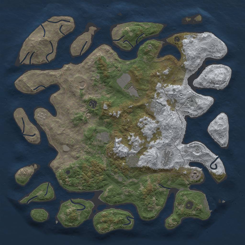 Rust Map: Procedural Map, Size: 4500, Seed: 6406528, 17 Monuments