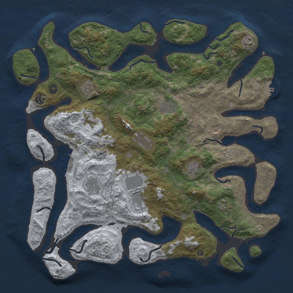 Rust Map: Procedural Map, Size: 4500, Seed: 145889, 20 Monuments