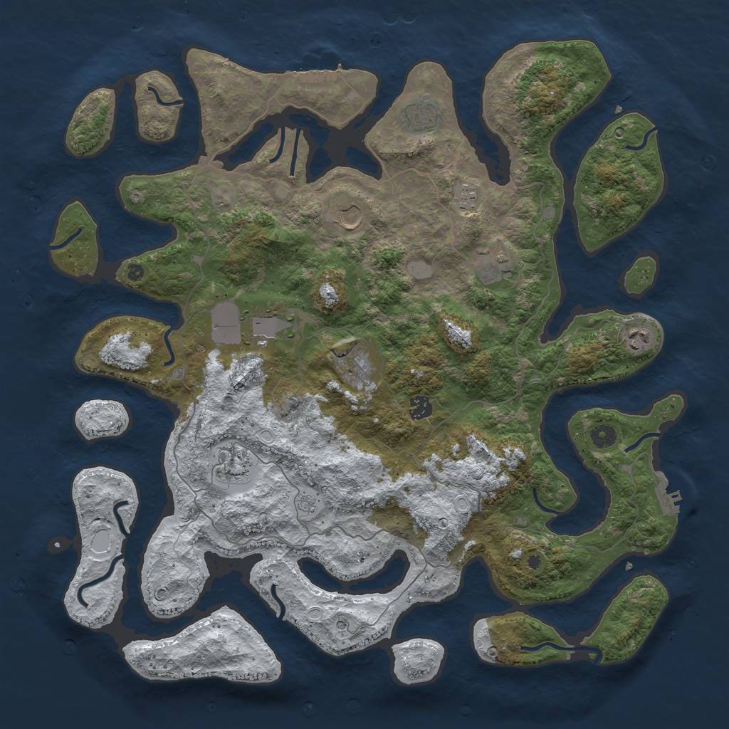 Rust Map: Procedural Map, Size: 4500, Seed: 6404528, 18 Monuments