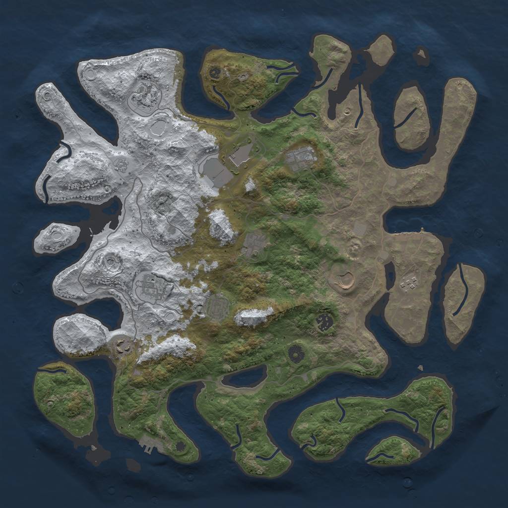Rust Map: Procedural Map, Size: 4500, Seed: 567539, 19 Monuments
