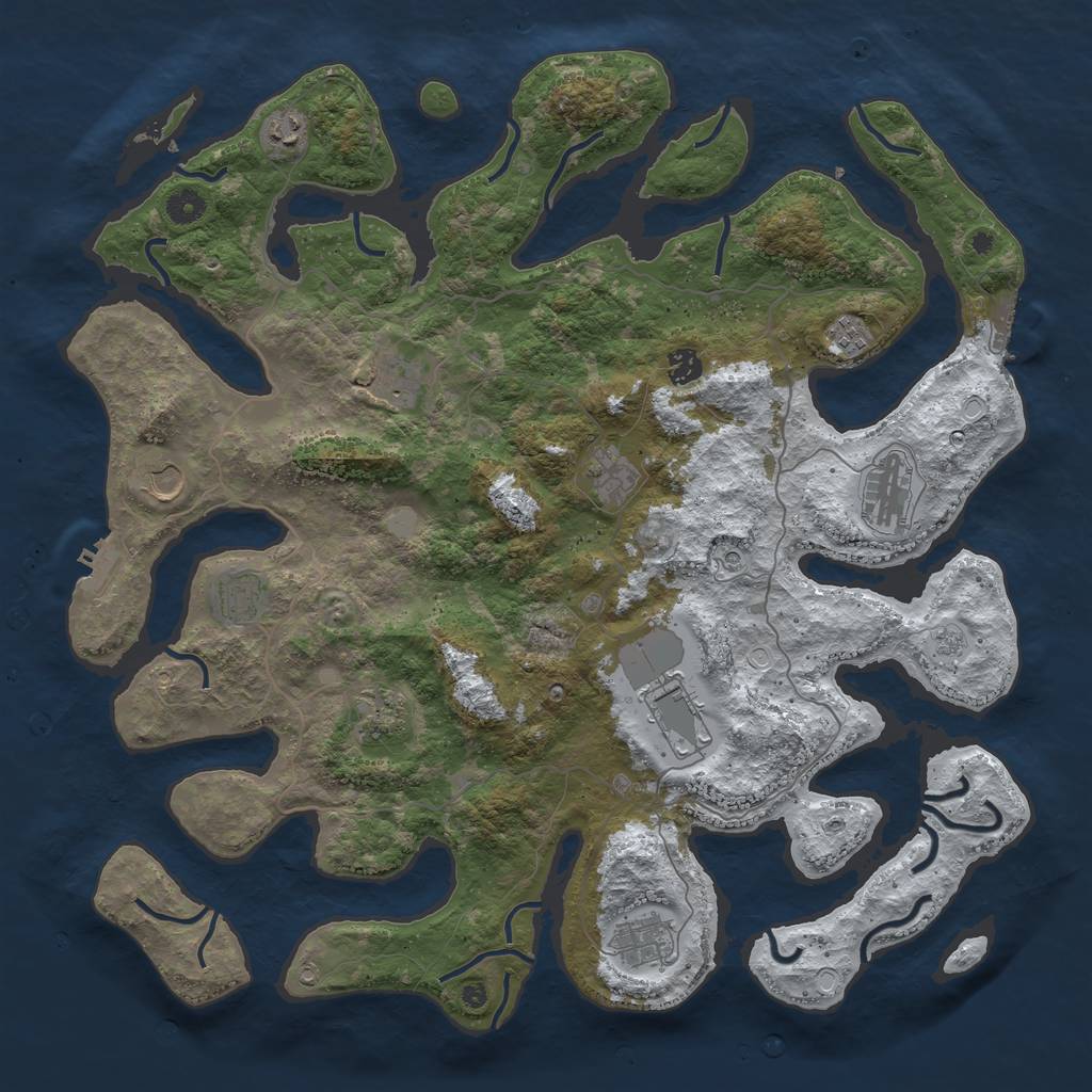 Rust Map: Procedural Map, Size: 4500, Seed: 5200751, 20 Monuments