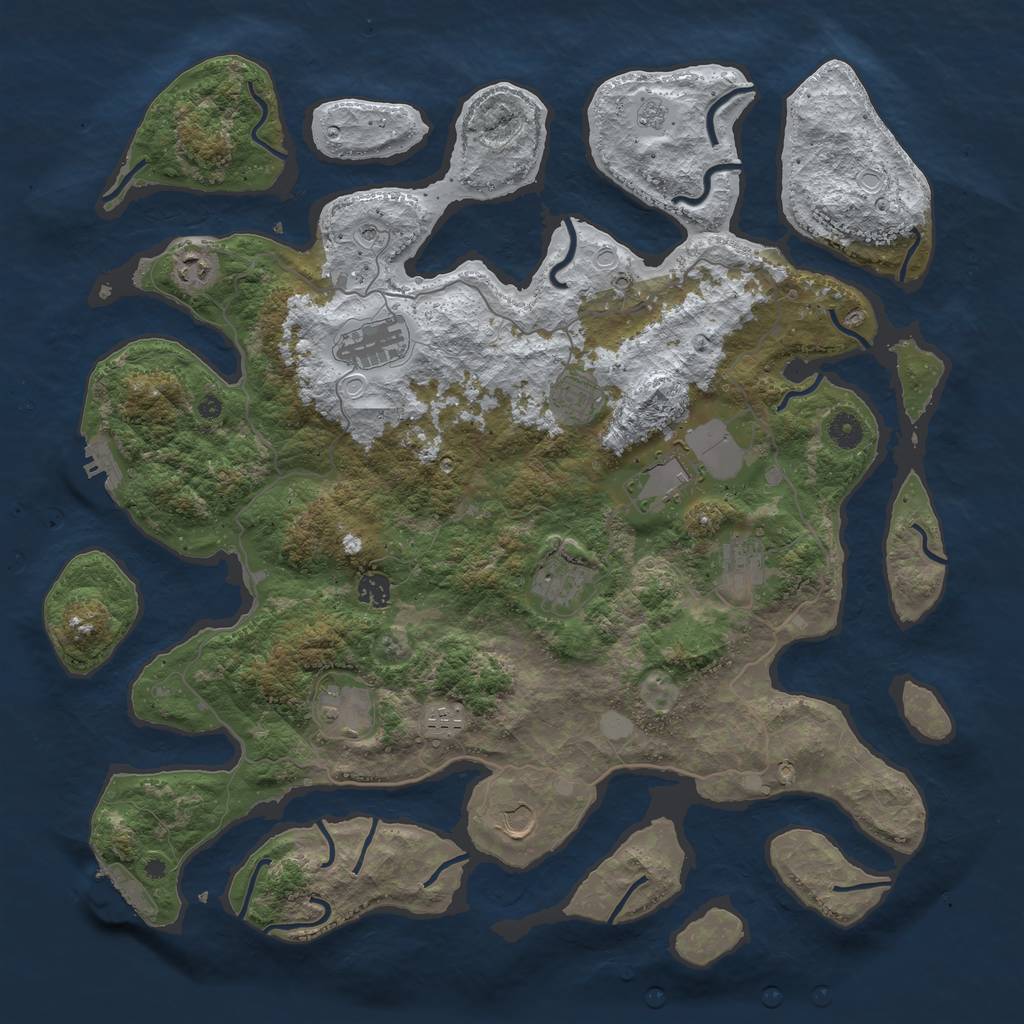 Rust Map: Procedural Map, Size: 4500, Seed: 2882931, 19 Monuments