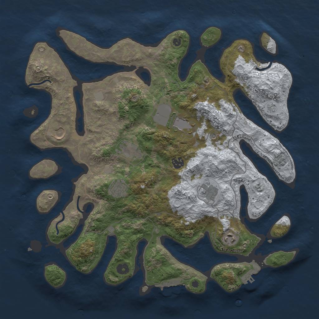 Rust Map: Procedural Map, Size: 4000, Seed: 127, 17 Monuments
