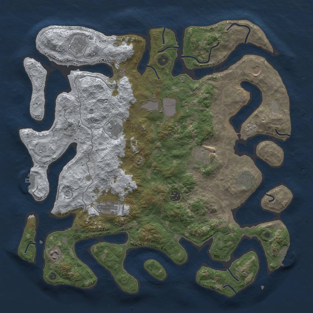 Rust Map: Procedural Map, Size: 4500, Seed: 4400513, 19 Monuments