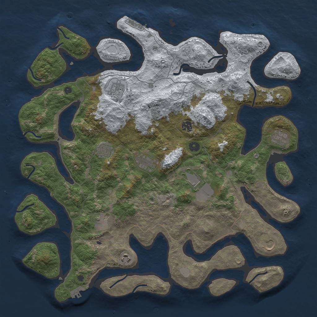 Rust Map: Procedural Map, Size: 4500, Seed: 2366697, 19 Monuments
