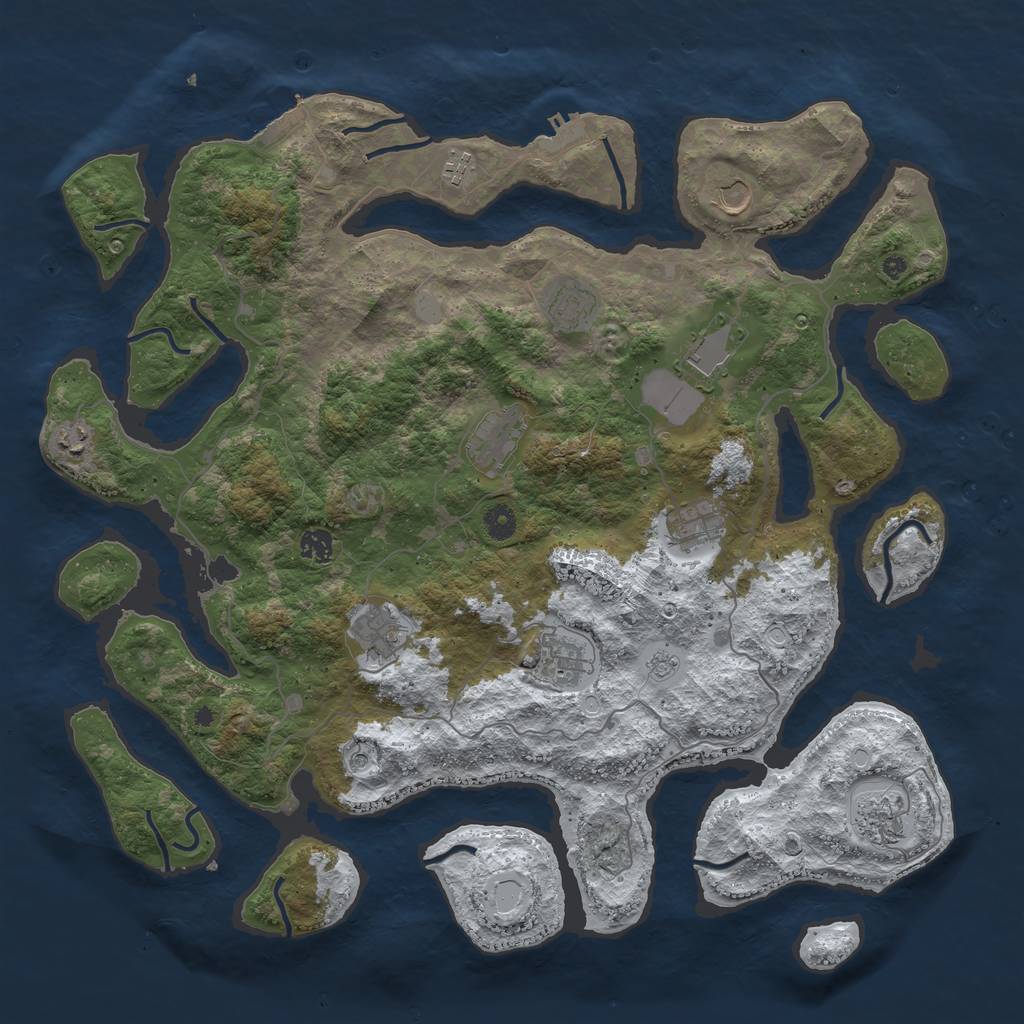 Rust Map: Procedural Map, Size: 4500, Seed: 4532958, 20 Monuments