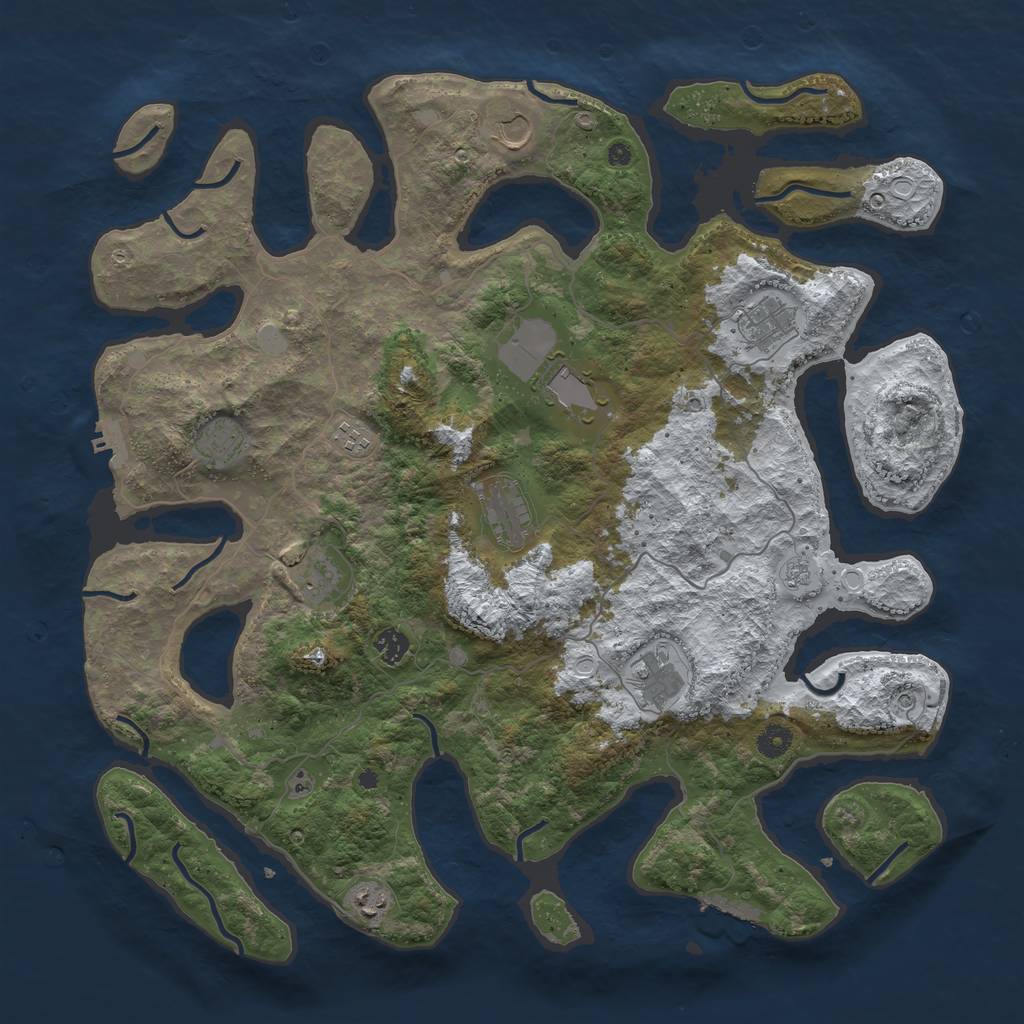 Rust Map: Procedural Map, Size: 4500, Seed: 5580925, 19 Monuments