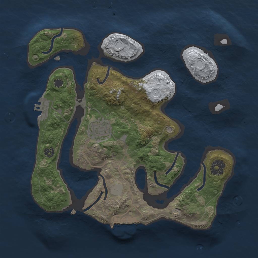 Rust Map: Procedural Map, Size: 2500, Seed: 4993325, 8 Monuments