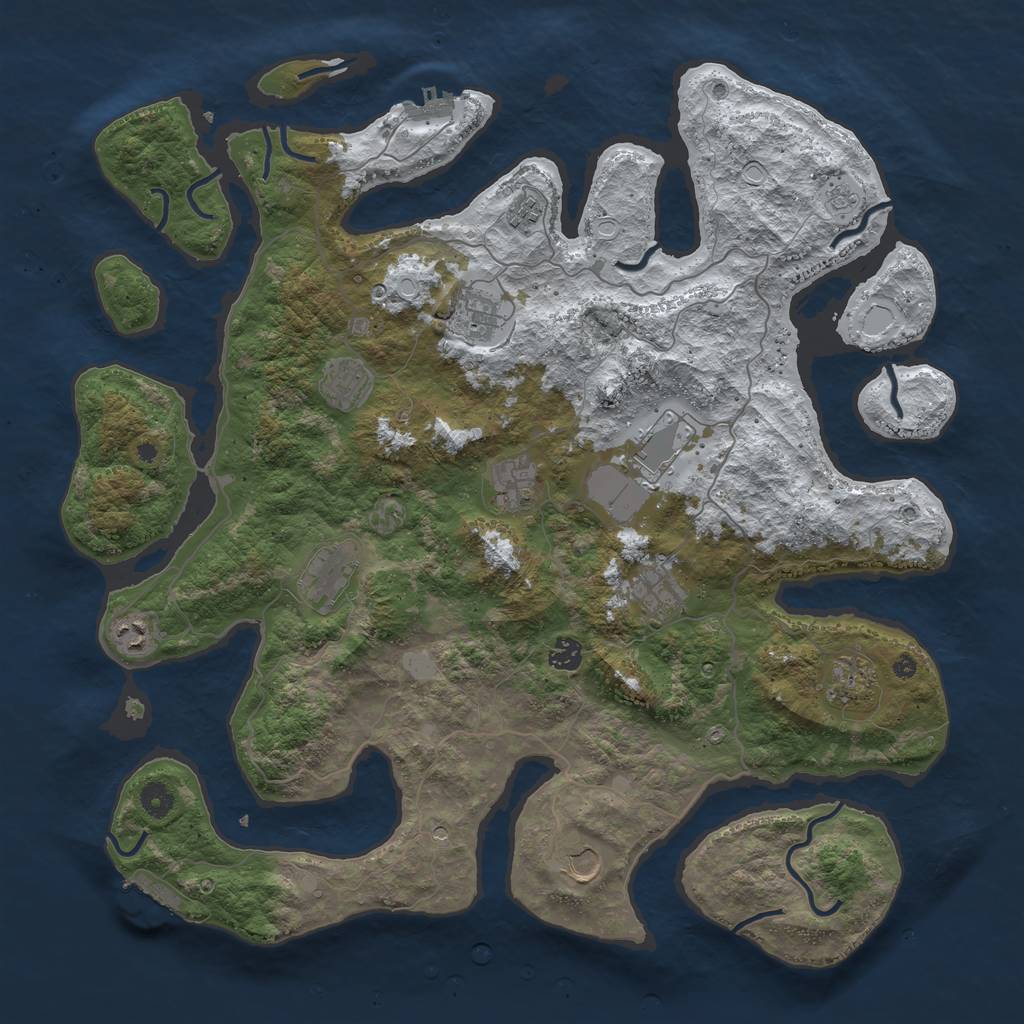 Rust Map: Procedural Map, Size: 4500, Seed: 192311, 20 Monuments