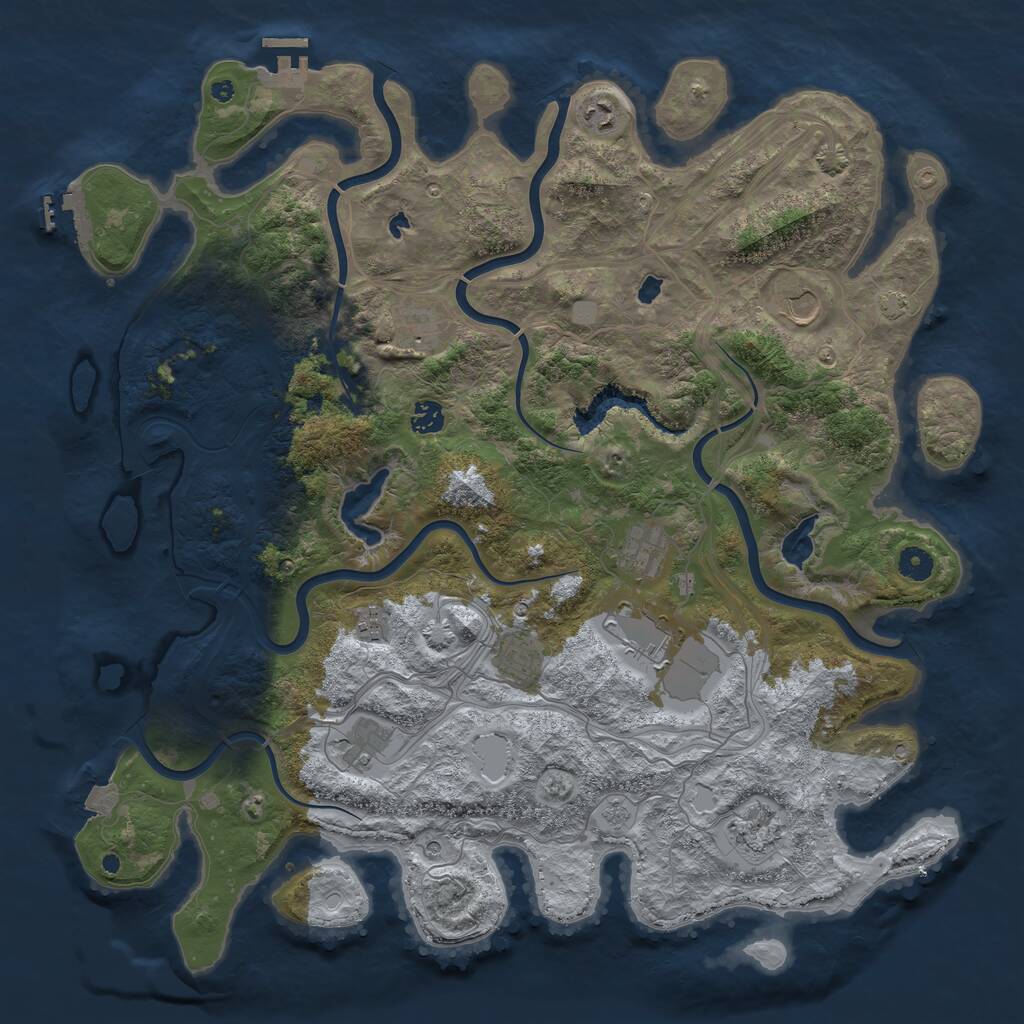 Rust Map: Procedural Map, Size: 4500, Seed: 3895069, 16 Monuments