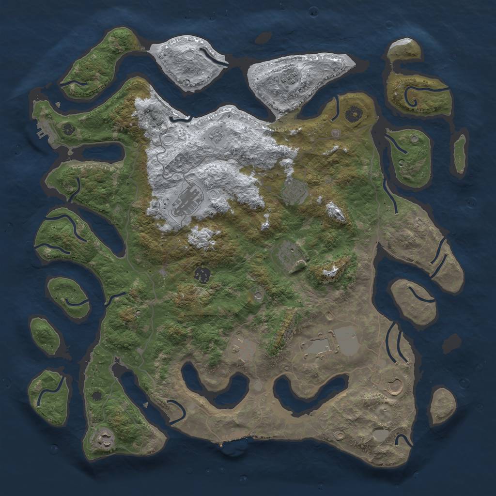Rust Map: Procedural Map, Size: 4500, Seed: 6450764, 18 Monuments