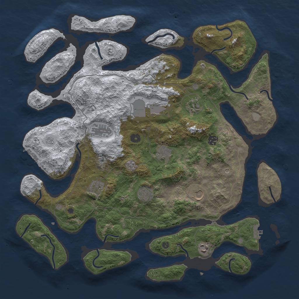Rust Map: Procedural Map, Size: 4500, Seed: 6368008, 19 Monuments