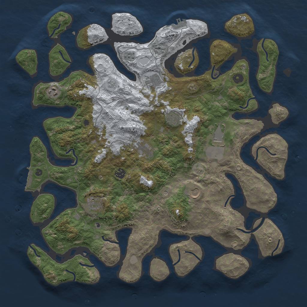 Rust Map: Procedural Map, Size: 4500, Seed: 5480908, 18 Monuments