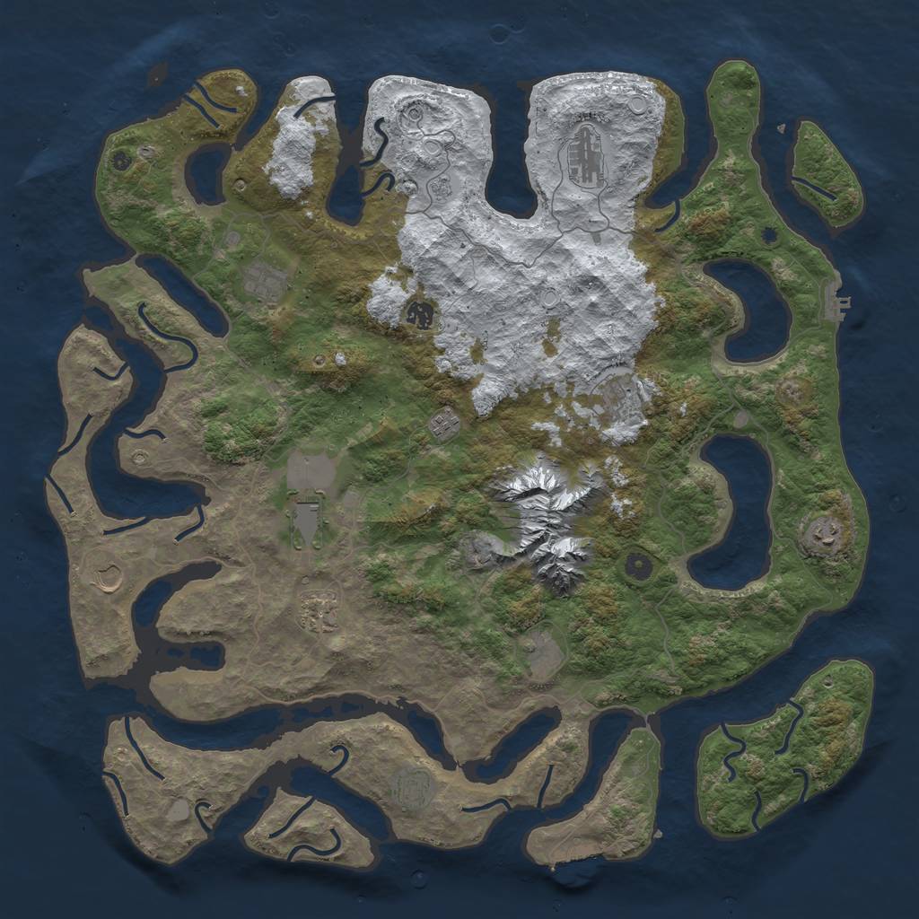 Rust Map: Procedural Map, Size: 5000, Seed: 3254580, 20 Monuments