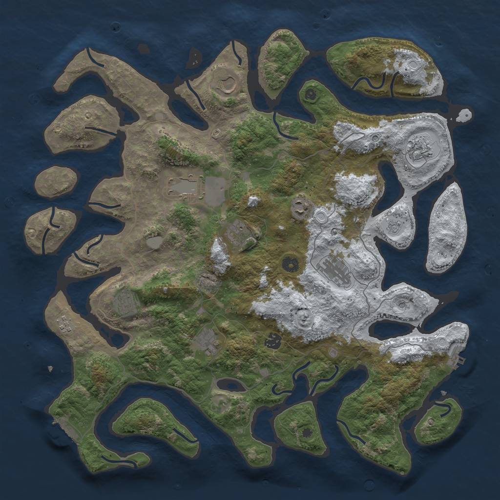 Rust Map: Procedural Map, Size: 4500, Seed: 3170286, 19 Monuments