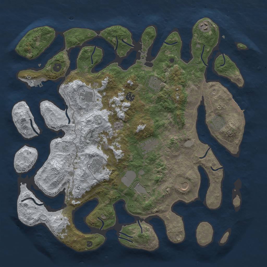 Rust Map: Procedural Map, Size: 4500, Seed: 4984294, 19 Monuments