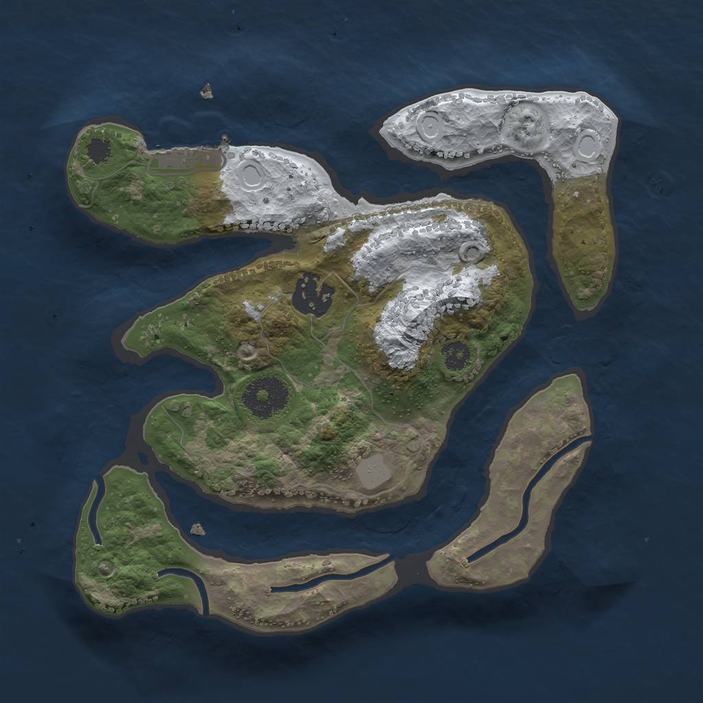 Rust Map: Procedural Map, Size: 2500, Seed: 3958817, 7 Monuments