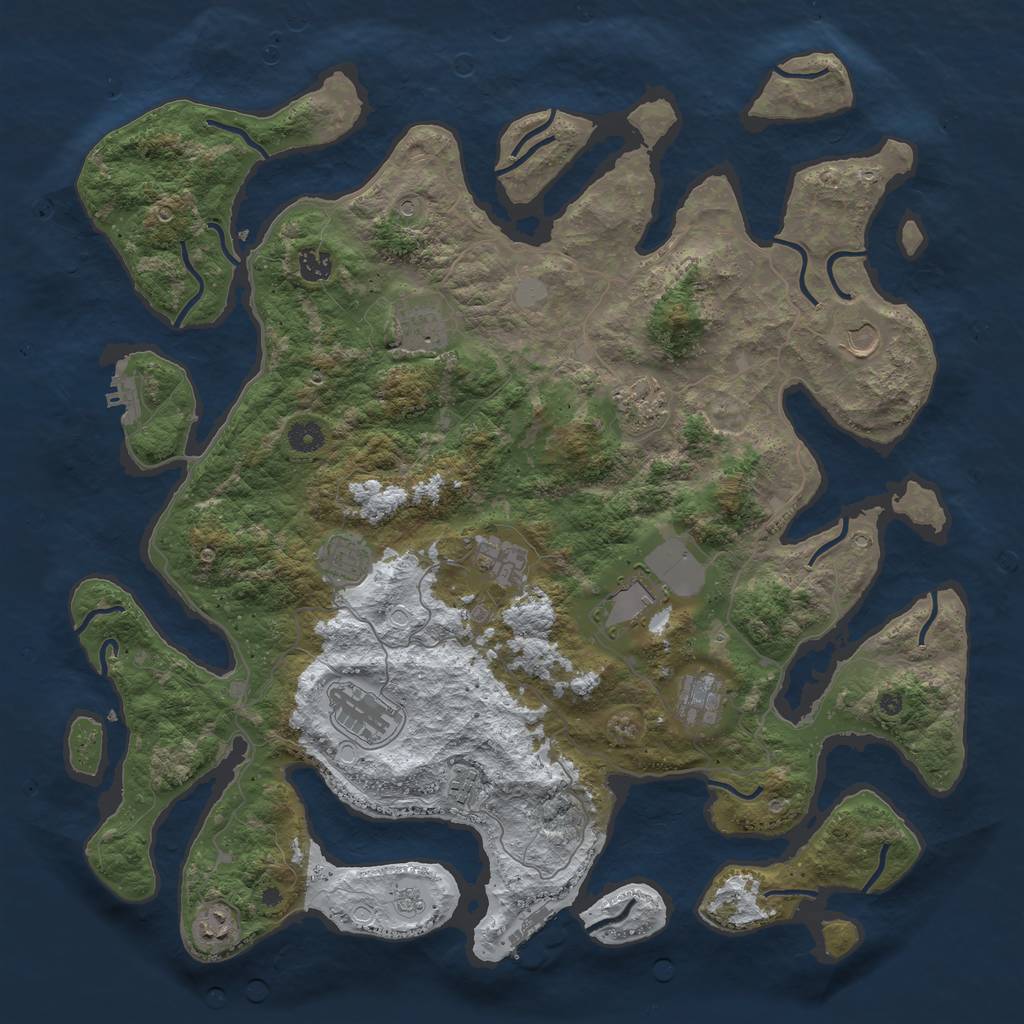 Rust Map: Procedural Map, Size: 4500, Seed: 2538946, 20 Monuments