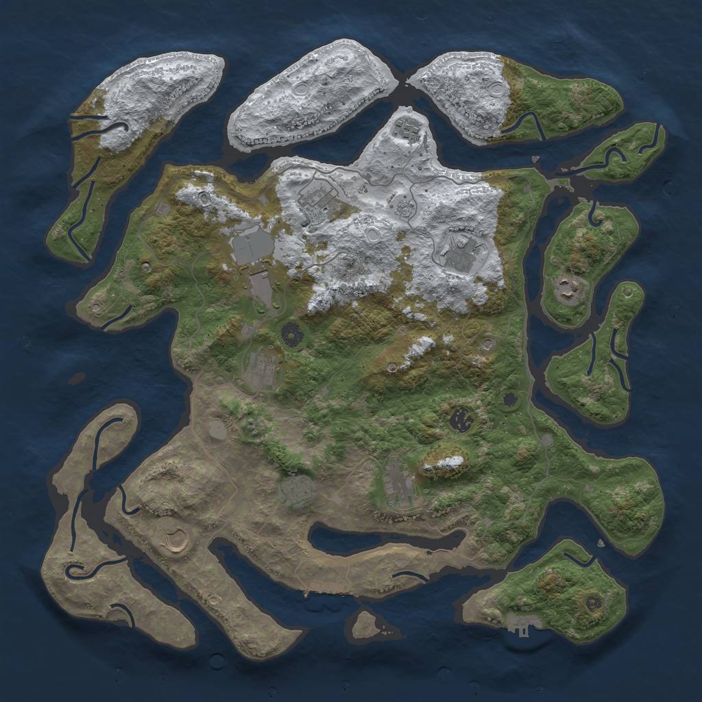 Rust Map: Procedural Map, Size: 4500, Seed: 2560511, 19 Monuments