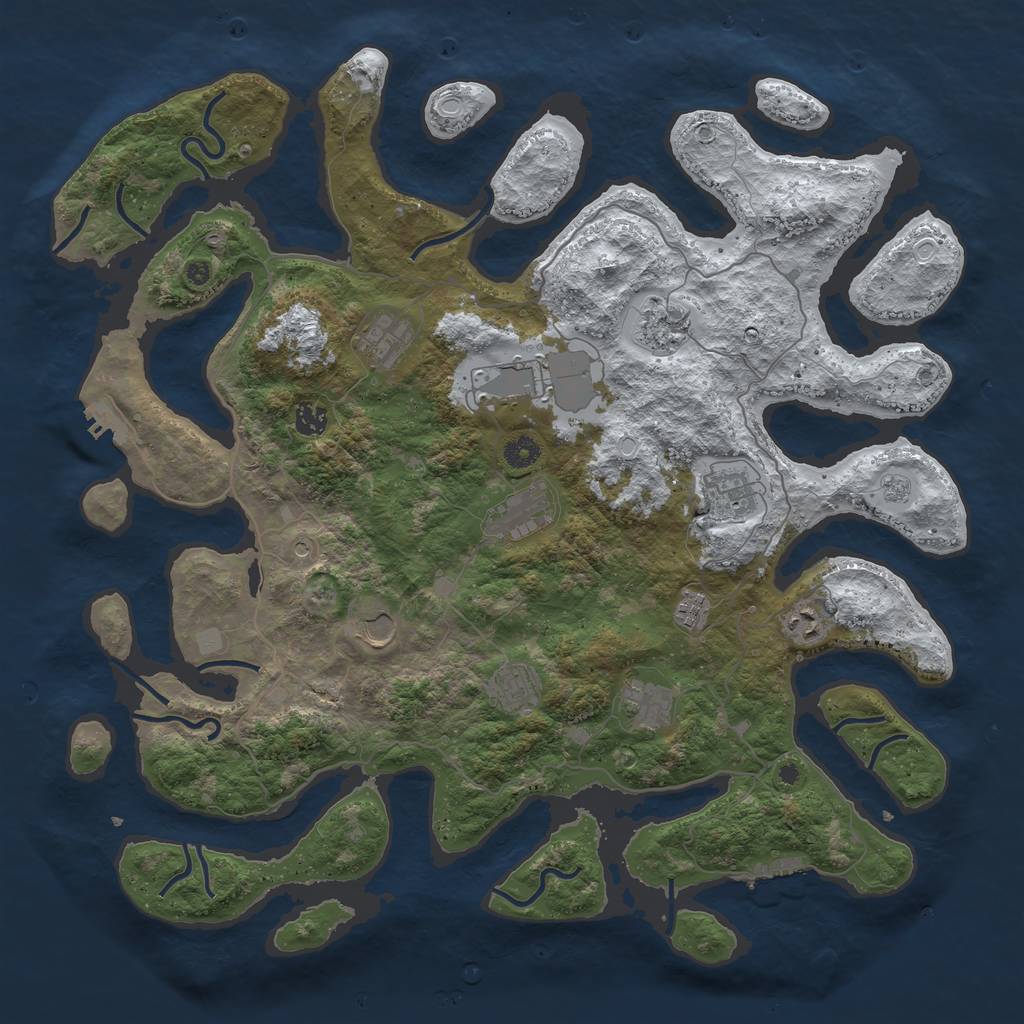 Rust Map: Procedural Map, Size: 4500, Seed: 1510196, 20 Monuments
