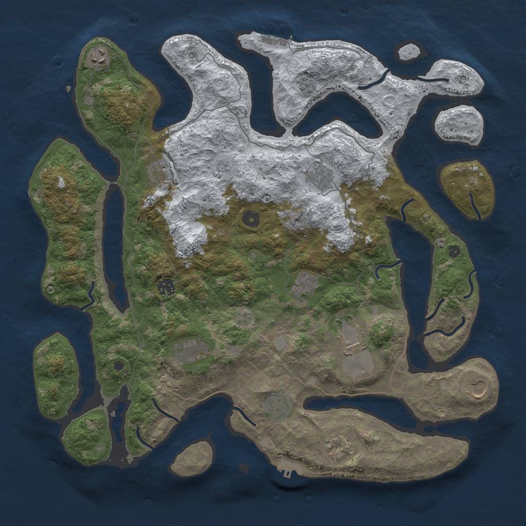Rust Map: Procedural Map, Size: 4500, Seed: 3416816, 20 Monuments