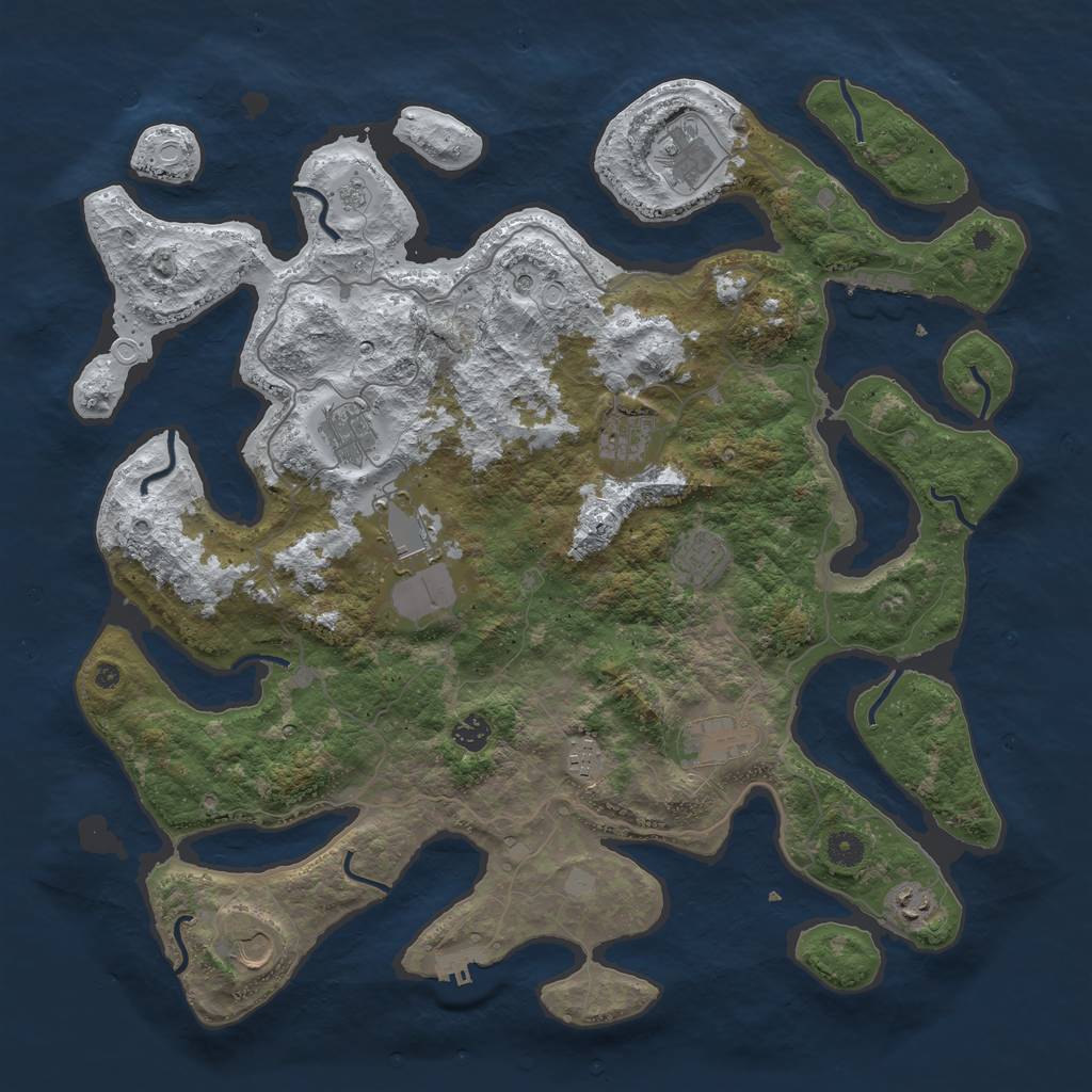 Rust Map: Procedural Map, Size: 4500, Seed: 3230618, 19 Monuments