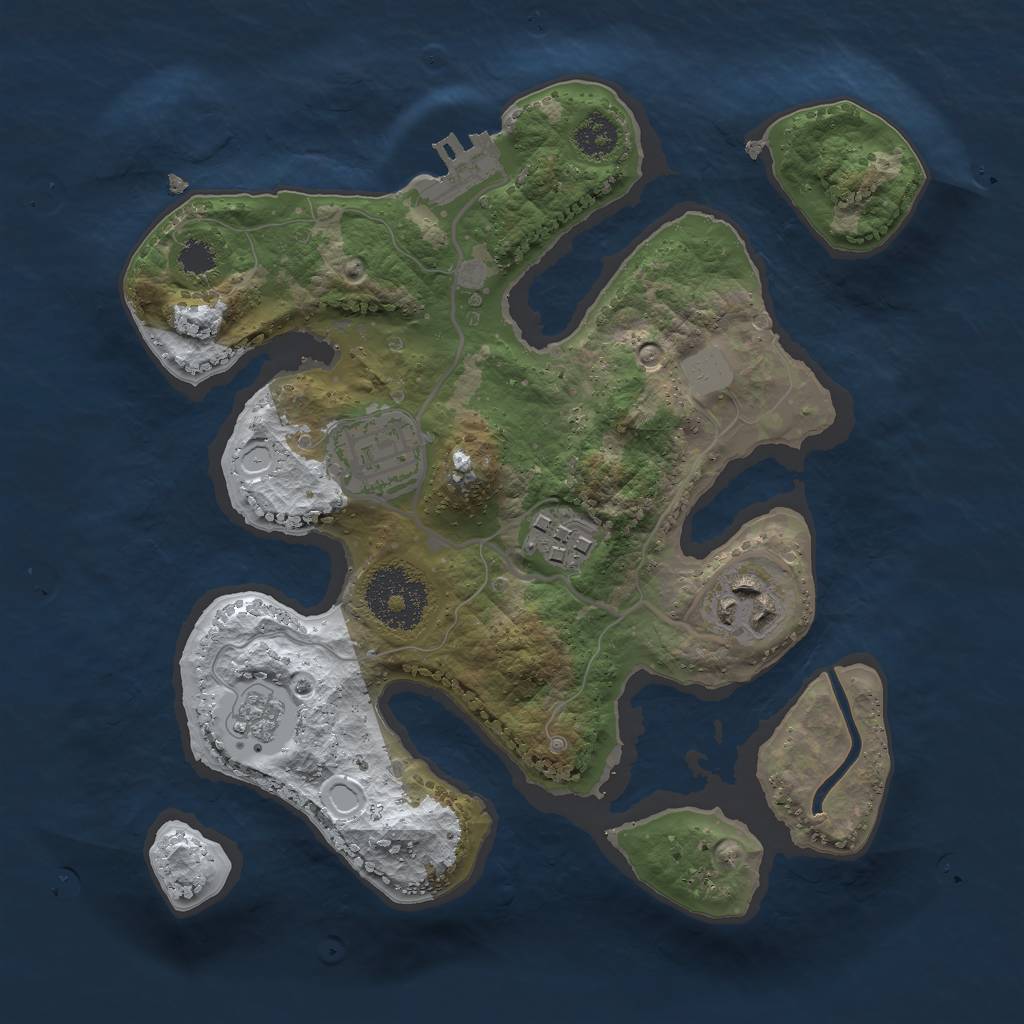 Rust Map: Procedural Map, Size: 2500, Seed: 3594038, 10 Monuments